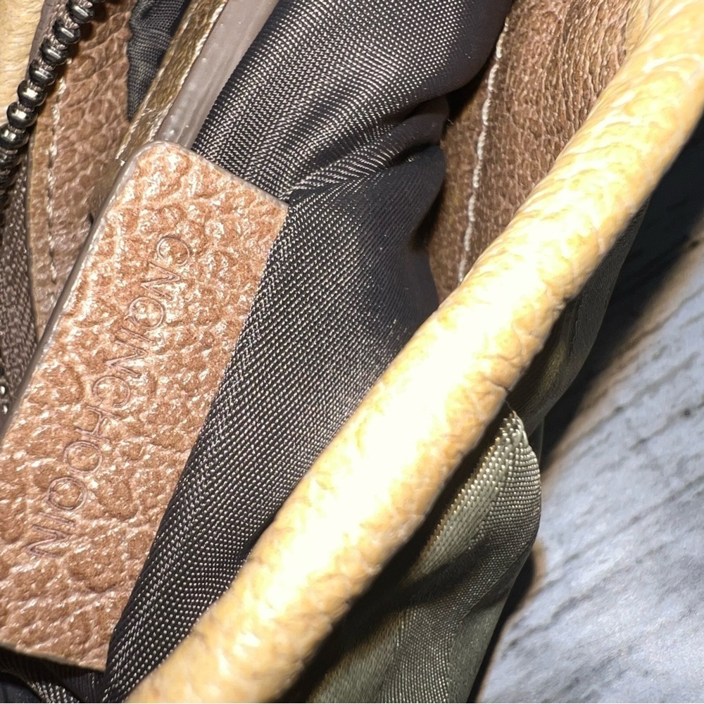 Burberry Shoulder Bag Olive Green Nylon Hobo Tote with Leather Trim - Picture 13 of 17